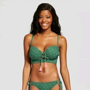 xhilaration | NWOT Green Crochet Bikini B1